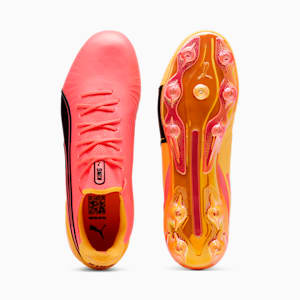 Botines de fútbol para hombre suelo firme/suelo artificial KING ULTIMATE TRICK, Sun Stream-PUMA Black-Sunset Glow, extralarge