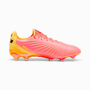 Botines de fútbol para hombre suelo firme/suelo artificial KING ULTIMATE TRICK, Sun Stream-PUMA Black-Sunset Glow, extralarge