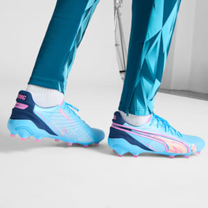 Botines de fútbol para hombre suelo firme/suelo artificial KING ULTIMATE VOLUME UP, Luminous Blue-Poison Pink-Blazing Blue, extralarge