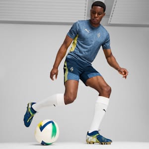 Tacos de fútbol FUTURE 7 ULTIMATE FG/AG, Sailing Blue-Marine Blue-Pelé Yellow-Grassy Green-Gold, extralarge