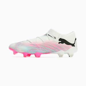 メンズ フューチャー 7 アルティメット ロー FG/AG サッカースパイク, PUMA White-PUMA Black-Poison Pink-Bright Aqua-Silver Mist, extralarge-JPN