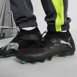 Botines de fútbol para suelo firme/artificial para hombre FUTURE 8 PRO, PUMA Black-Cool Light Gray-Fluo Green, extralarge