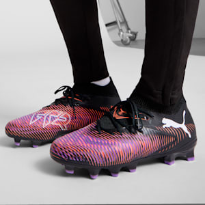 Botines de fútbol para suelo firme/artificial para niños grandes FUTURE 8 PRO, PUMA Black-PUMA White-Glowing Red, extralarge