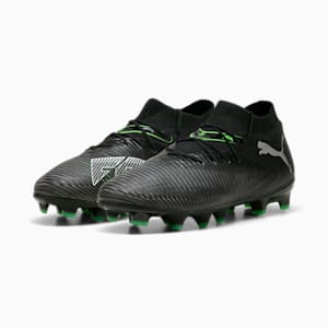 Botines de fútbol para suelo firme/artificial para niños grandes FUTURE 8 PRO, PUMA Black-Cool Light Gray-Fluo Green, extralarge