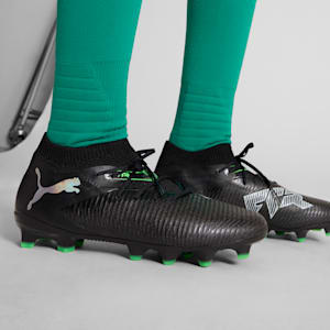 Botines de fútbol para suelo firme/artificial para niños grandes FUTURE 8 PRO, PUMA Black-Cool Light Gray-Fluo Green, extralarge