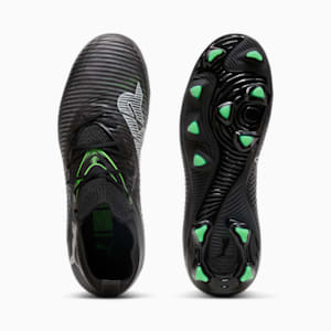 Botines de fútbol para suelo firme/artificial para niños grandes FUTURE 8 PRO, PUMA Black-Cool Light Gray-Fluo Green, extralarge