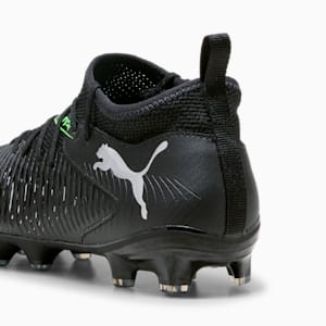 FUTURE 8 MATCH Firm Ground/Artificial Ground Big Kids' Soccer Cleats, PUMA Black-Cool Light Gray-Fluo Green, extralarge