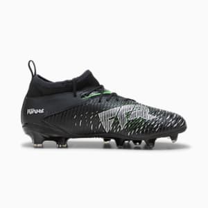FUTURE 8 MATCH Firm Ground/Artificial Ground Big Kids' Soccer Cleats, PUMA Black-Cool Light Gray-Fluo Green, extralarge