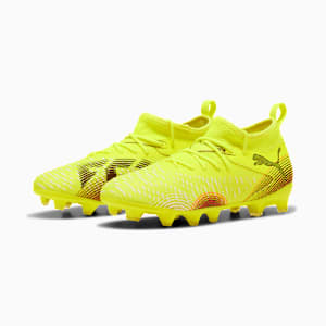 FUTURE 8 MATCH Firm Ground/Artificial Ground Big Kids' Soccer Cleats, Yellow Alert-PUMA Black-Sun Struck, extralarge
