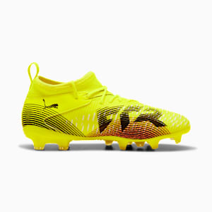 Tacos de fútbol para niños grandes suelo firme/artificial FUTURE 8 MATCH, Yellow Alert-PUMA Black-Sun Struck, extralarge