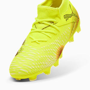 Tacos de fútbol para niños grandes suelo firme/artificial FUTURE 8 MATCH, Yellow Alert-PUMA Black-Sun Struck, extralarge