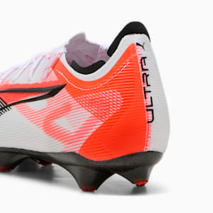 ULTRA 5 CARBON Firm Ground Men's Soccer Cleats, PUMA White-PUMA Black-Glowing Red, extralarge