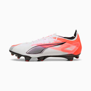 ULTRA 5 CARBON Firm Ground Men's Soccer Cleats, PUMA White-PUMA Black-Glowing Red, extralarge