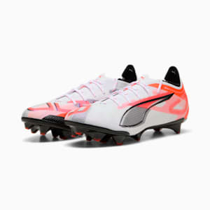 ULTRA 5 CARBON Firm Ground Women's Soccer Cleats, PUMA White-PUMA Black-Glowing Red, extralarge