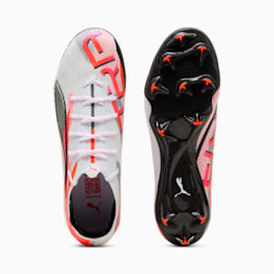 ULTRA 5 CARBON Firm Ground Women's Soccer Cleats, PUMA White-PUMA Black-Glowing Red, extralarge
