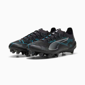 Tacos de fútbol para suelo firme ULTRA 5 ULTIMATE TRICKS, PUMA Black-PUMA Silver-Bright Aqua, extralarge
