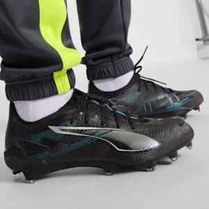 ULTRA 5 ULTIMATE Firm Ground Men's Soccer Cleats, PUMA Black-PUMA Silver-Bright Aqua, extralarge