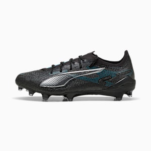 Tacos de fútbol ULTRA 5 ULTIMATE FG, PUMA Black-PUMA Silver-Bright Aqua, extralarge