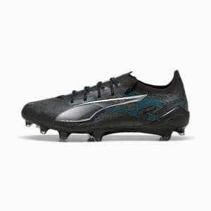 ULTRA 5 ULTIMATE Firm Ground Men's Soccer Cleats, PUMA Black-PUMA Silver-Bright Aqua, extralarge