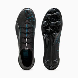 ULTRA 5 ULTIMATE Firm Ground Men's Soccer Cleats, PUMA Black-PUMA Silver-Bright Aqua, extralarge