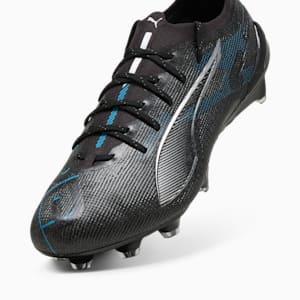 ULTRA 5 ULTIMATE Firm Ground Men's Soccer Cleats, PUMA Black-PUMA Silver-Bright Aqua, extralarge