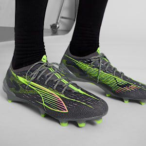 ULTRA 5 ULTIMATE Firm Ground Men's Soccer Cleats, Matte Aged Silver-Yellow Alert-Sun Struck, extralarge