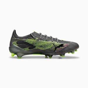 Tacos de fútbol para suelo firme ULTRA 5 ULTIMATE TRICKS, Matte Aged Silver-Yellow Alert-Sun Struck, extralarge
