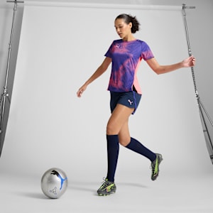 Tacos de fútbol para mujer ULTRA 5 ULTIMATE BRILLIANCE suelo firme, Matte Aged Silver-Yellow Alert-Sun Struck, extralarge