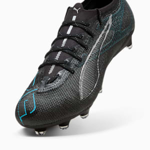 Botines de fútbol para suelo firme/artificial para hombre FUTURE 5 PRO, PUMA Black-PUMA Silver-Bright Aqua, extralarge