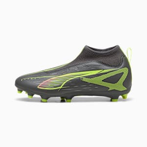 ULTRA 5 MATCH+ FG/AG Laceless Football Boots Youth, Matte Aged Silver-Yellow Alert-Puma Aged Silver, extralarge-GBR