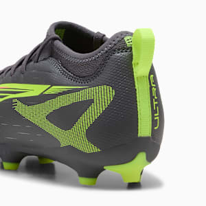 Tacos de fútbol para suelo firme/artificial para niños grandes ULTRA 5 MATCH, Matte Aged Silver-Yellow Alert-Puma Aged Silver, extralarge