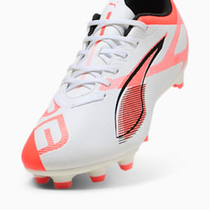Tacos de fútbol FG/AG ULTRA 5 PLAY, PUMA White-PUMA Black-Glowing Red, extralarge