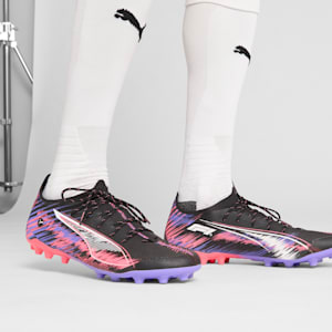 ULTRA 5 ULTIMATE F1® Multi-Ground Men's Soccer Cleats, PUMA Black-PUMA White-Sunset Glow-Dark Amethyst, extralarge
