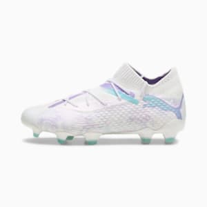 FUTURE 7 ULTIMATE BRILLIANCE Firm Ground/Artificial Ground Women's Soccer Cleats, PUMA White-PUMA Black-Spring Lavender, extralarge