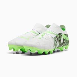 Tacos de fútbol para terreno firme y artificial FUTURE 7 MATCH CAMO para hombre, PUMA White-Green Glare-Green Moss-Dusty Green-Feather Gray, extralarge