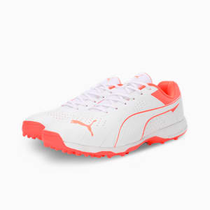 PUMA Cricket All-Rounder Unisex Shoes, PUMA White-Fiery Coral, extralarge-IND