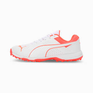 PUMA Cricket All-Rounder Unisex Shoes, PUMA White-Fiery Coral, extralarge-IND