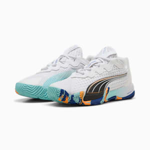 Tenis  NOVA Elite Padel, PUMA White-PUMA Black-Vivid Blue-Heat Fire, extralarge