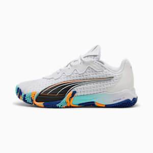 Tenis  NOVA Elite Padel, PUMA White-PUMA Black-Vivid Blue-Heat Fire, extralarge