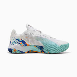 Tenis  NOVA Elite Padel, PUMA White-PUMA Black-Vivid Blue-Heat Fire, extralarge