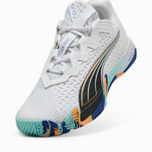 Tenis  NOVA Elite Padel, PUMA White-PUMA Black-Vivid Blue-Heat Fire, extralarge