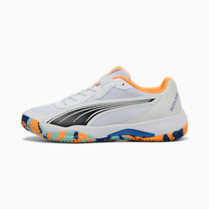 NOVA Court Padel Shoes, PUMA White-PUMA Black-Vivid Blue-Heat Fire, extralarge-GBR