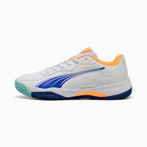NOVA Smash Padel Shoes, PUMA White-Vivid Blue-Heat Fire-PUMA Black, extralarge-GBR