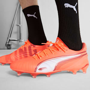 Botines de fÃºtbol  suelo firme/artificial KING ULTIMATE, Glowing Red-PUMA White-Red Fire, extralarge