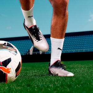 KING ULTIMATE Firm Ground/Artificial Ground Men's Soccer Cleats, PUMA Silver-PUMA Black-Sun Struck-PUMA White, extralarge