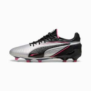 KING ULTIMATE Firm Ground/Artificial Ground Men's Soccer Cleats, PUMA Silver-PUMA Black-Sun Struck-PUMA White, extralarge