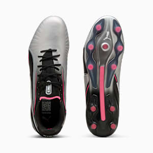 KING ULTIMATE Firm Ground/Artificial Ground Men's Soccer Cleats, PUMA Silver-PUMA Black-Sun Struck-PUMA White, extralarge