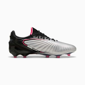 KING ULTIMATE Firm Ground/Artificial Ground Men's Soccer Cleats, PUMA Silver-PUMA Black-Sun Struck-PUMA White, extralarge