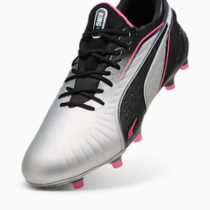 KING ULTIMATE Firm Ground/Artificial Ground Men's Soccer Cleats, PUMA Silver-PUMA Black-Sun Struck-PUMA White, extralarge