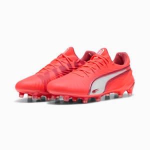 Botines de fútbol para suelo firme/artificial para mujer KING ULTIMATE, Glowing Red-PUMA White-Red Fire, extralarge